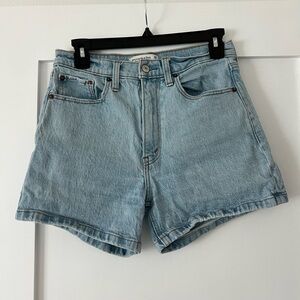 Abercrombie & Fitch The 4" Mom Short Light Blue High Rise Jean Shorts Size 26|2